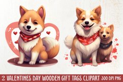 Cute Valentine Dog Clipart, Valentines Day Dog Clipart Product Image 1