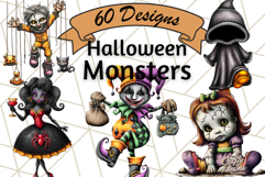 Halloween Monster Clipart PNG, Cute Spooky Characters Product Image 1