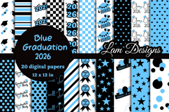 Graduation 2026 blue digital papers Product Image 1