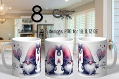 Valentine gnome | 8 watercolor Sublimation Mug designs Product Image 1