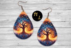 Tree of Life teardrop earring png,Tree Earrings sublimation Product Image 1