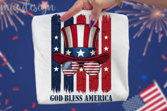 God Bless America PNG, Uncle Sam Hat Patriotic Sublimation Product Image 1