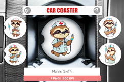Car Coaster Nurse Sloth Product Image 1