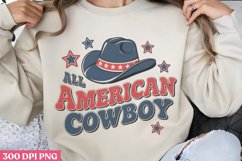 All American Cowboy PNG, Western 4th Of July Sublimation PN Product Image 2