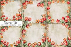 Watercolor Tulip Background|Spring sublimation Designs Product Image 1
