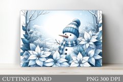 Cute Snowman Cutting Board. Christmas Cutting Board Design Product Image 1