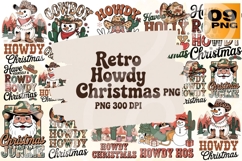 Retro Howdy Christmas PNG Bundle 09 Product Image 1