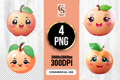Cute Apple Fruit Characters Clipart Sublimation PNG Product Image 1