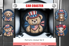 Car Coaster Patriotic Animal Product Image 1