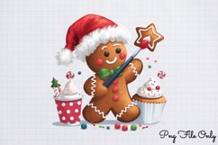 Watercolor Christmas Gingerbread Man Clipart Bundle PNG Product Image 2