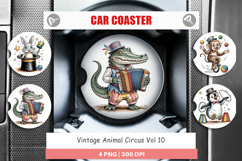 Car Coaster Vintage Animal Circus Product Image 1
