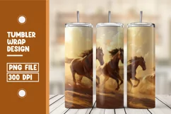 Group Of Running Horse Together Tumbler Wrap Design Product Image 1
