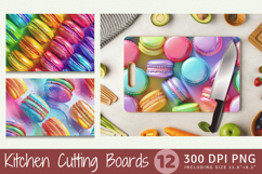 Rainbow 3d Macaroons Cutting Boards sublimation Design Product Image 1