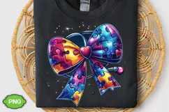 Autism Nurse Coquette Bow PNG, Autism Bow PNG Product Image 1