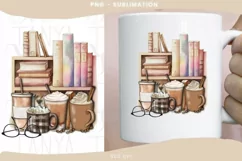Coffee And Books Png | Vintage Design| Digital Download Product Image 2