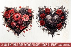 Gothic Valentines Day Clipart, Valentine Skeleton Product Image 1