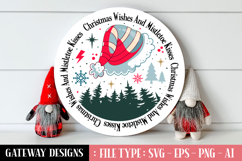 Christmas Wishes And Mistletoe Kisses svg design Product Image 1