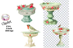 Garden, Ephemera, PNG, Junk Journal, Watercolor, clipart Product Image 1