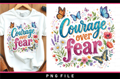 Courage over fear, Motivational quotes sublimation designs Product Image 1