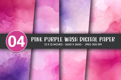Pink Purple Wash Digital Paper Product Image 1