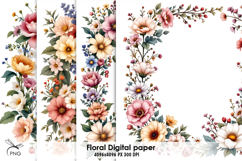 Floral digital paper, background clipart Product Image 1