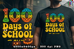 100 Days of School Pop It Rainbow Sublimation PNG Product Image 2