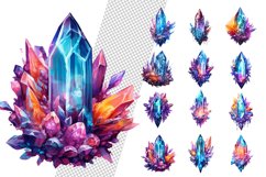 Watercolor Fairy Crystals Clipart Product Image 1