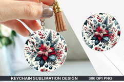 Flower Keychain Sublimation - Autumn Keychain PNG Design Product Image 1