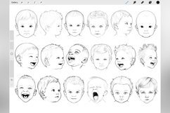 130 Procreate Toddler Boy Head Stamp Brushes Product Image 3