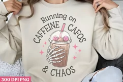 Runnig on caffine cafos & chaos PNG, Iced Coffee Sublimation Product Image 2