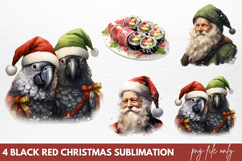 Black Red Christmas Sublimation PNG Product Image 1