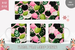 Abstract Mug, Abstract Flowers Mug, Floral Mug Template Product Image 1