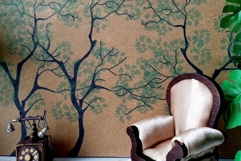 Gold miniature wallpaper digital download file, tree branch Product Image 1