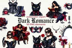 Gothic Romantasy Clipart Bundle BookTok Smut Dark Romance Product Image 1