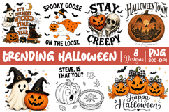 Trending Halloween PNG, Spooky Season PNG, Cute Pumpkin PNG Product Image 1