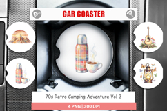 70s Retro Camping Adventure Car Coaster Product Image 1