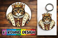 Playful Car Coasters Sublimation PNG, Royal Cat Product Image 1