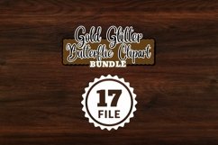 Gold Glitter Butterflies Clipart Product Image 4