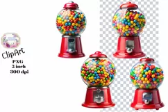 Bubble Gum, Candy, Ephemera, PNG, watercolor, Clipart Product Image 1