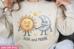 Sun And Moon PNG, Sun and Moon Sublimation PNG Product Image 1