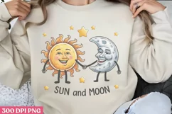 Sun And Moon PNG, Sun and Moon Sublimation PNG Product Image 1