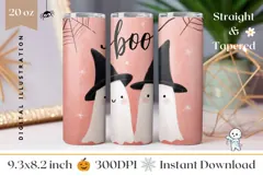 Kids Halloween Tumbler Wrap, Boo Halloween Ghosts Tumbler Product Image 1