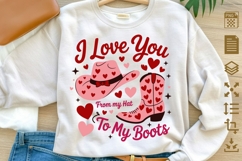I Love You From My Hat to My Boots PNG, Western Valentine Sh Product Image 2