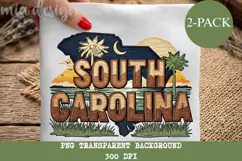 South Carolina State PNG, Vintage Palmetto Deer Sublimation Product Image 1