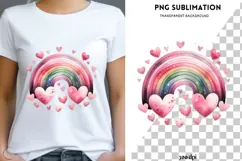 Valentine rainbow png design for T-shirts Product Image 1