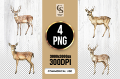 Watercolor Deer Clipart Sublimation PNG Product Image 1