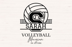 Volleyball Monogram SVG Alphabet AZ | Split Letter Product Image 1