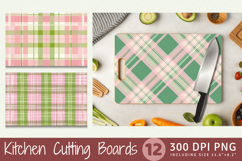 Pink &amp; Green Plaid Cutting Boards sublimation Designs Product Image 1