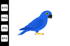 Blue parrot illustration in flat design style showcasing vib Product Image 1