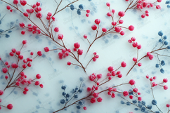 Red and Blue Winter Berries Seamless Pattern Product Image 1